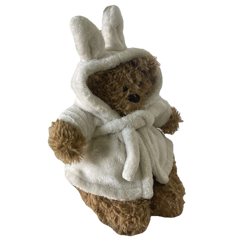 Jellycat Bartholomew Bear Plush Toy 10" Soft Bathrobe Bunny Ears Stuffed Animal - Picture 3 of 7